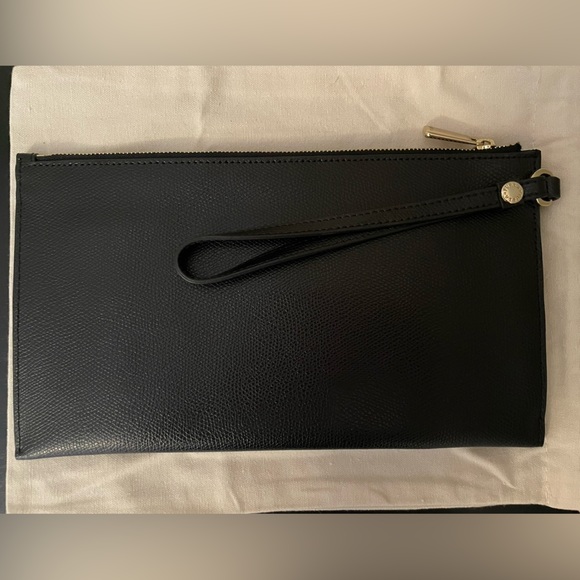 Furla black wristlet/envelope clutch with silver and gold hardware/zipper - Picture 3 of 10